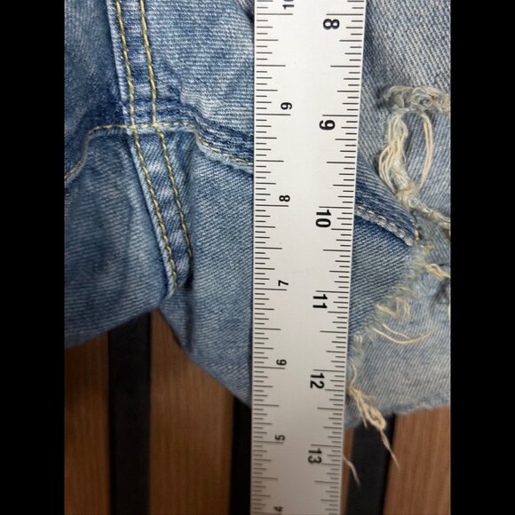 Free People Jean Shorts 31 Womens Blue Distressed Cut Off Denim 3.5” Inseam - Picture 4 of 7